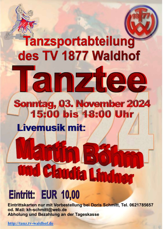 Tanztee Sonntag 03. November 2024